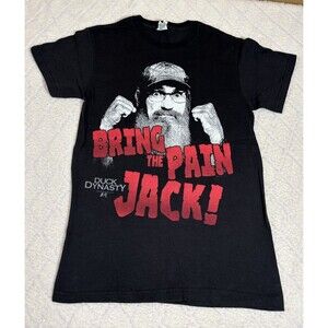 Duck Dynasty Tv Show Si Robertson Bring The Pain Jack Graphic Black Tee Size Sm